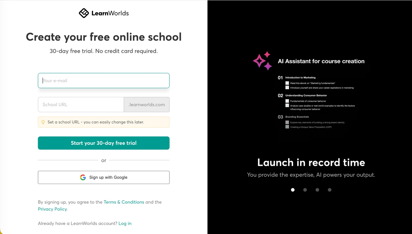 LearnWorlds 申込ページ