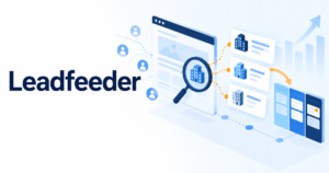 Leadfeederの企業アクセス解析と営業連携を表したイラスト