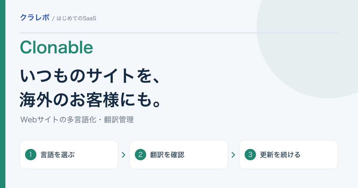 Clonableとは?既存サイトを多言語化する仕組みと無料で始める手順