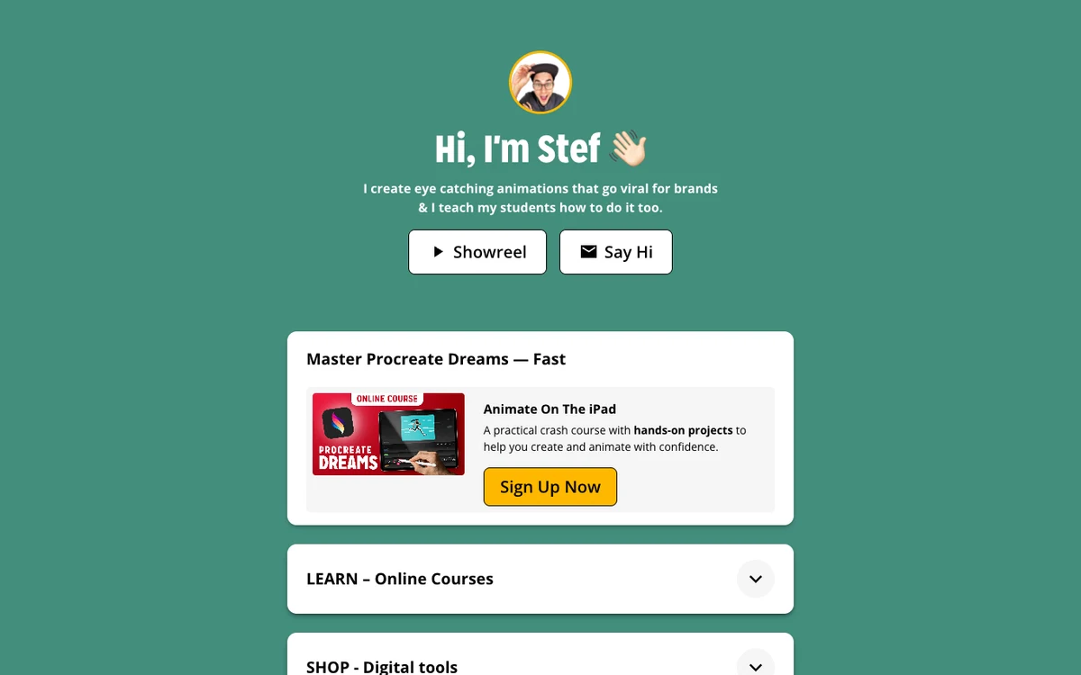 Stefan Kunz Studioの公開サイト画面