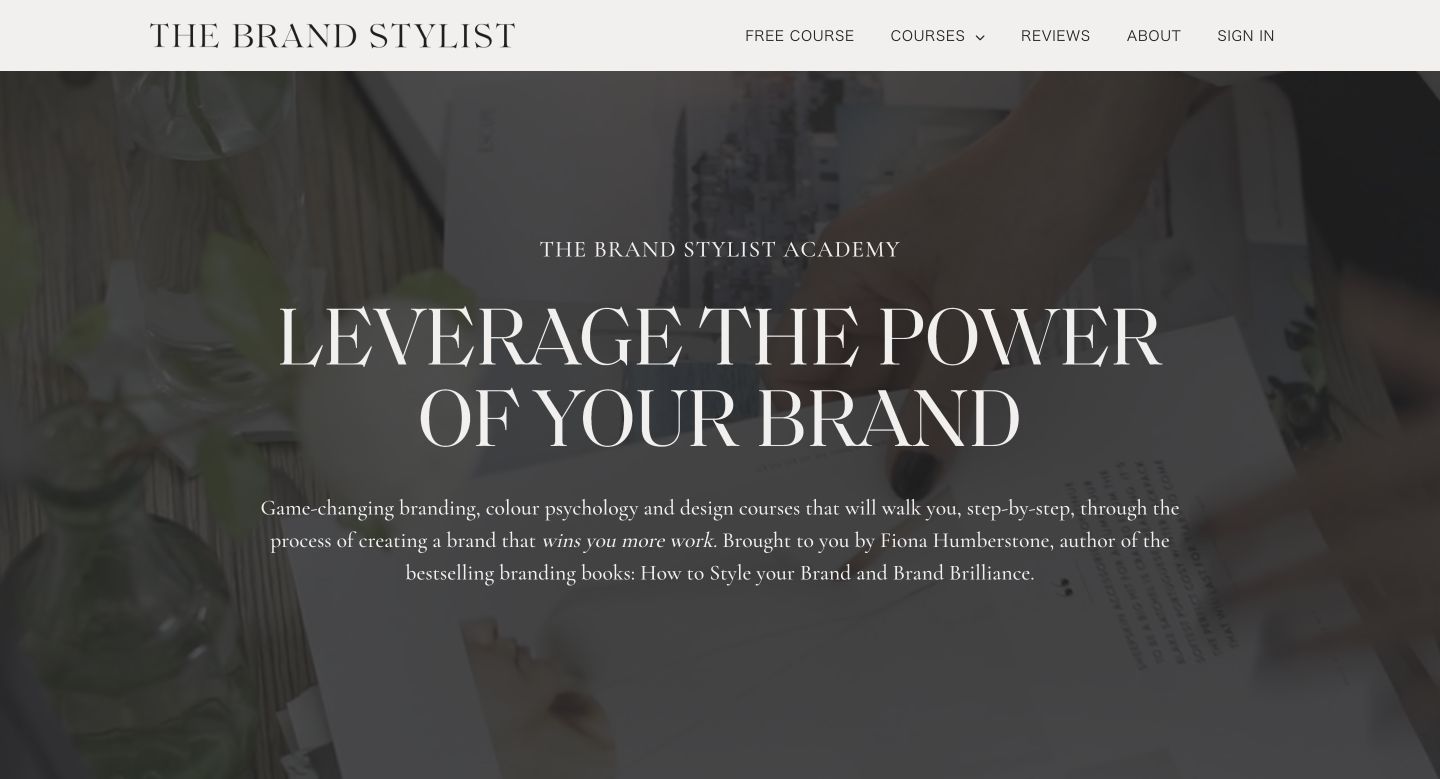The Brand Stylistのオンライン講座サイト実画面